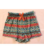 Komar Kids knit shorts girl&#39;s size S Small 7-8 multicolor with orange bow - $4.08 CAD