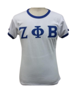 ZETA PHI BETA SORORITY T-SHIRT  ZETA PHI BETA WHITE RINGER TEE SHIRT - $588.00 MXN