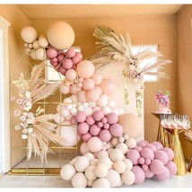 130Pcs Dusty Rose Pink Nude Mauve Brown Ivory White Boho Balloons Balloon Garlan - £19.73 GBP