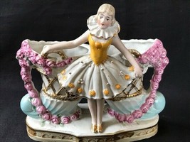 Antique bisque porcelaine Pierrette figurine / planter German marked - £109.99 GBP