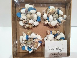 Nicole Miller Coastal Collection Beach Seashells Napkin Rings Home Decor - $34.64
