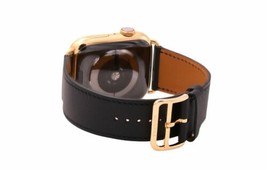 24k Gold plated Series 8 Hermes Apple Watch Single Tour Noir Black 45mm Custom - £2,277.40 GBP