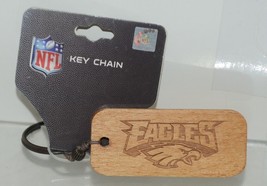 PSG NFL Licensed Wooden Keychain Engraved Philadelphia Eagles - £8.78 GBP