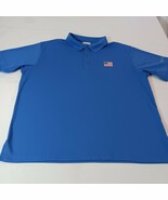 Columbia FM0209 US FLAG Men&#39;s PFG Blue Polo Short Sleeve Shirt Size XL - $27.77 CAD