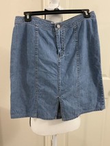 Women&#39;s GAP Denim Skirt Straight/Pencil Sz 10 Split &amp; Button Front med wash #B6 - £9.47 GBP