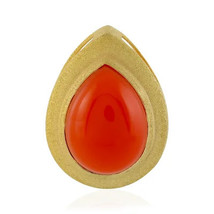 Jewelry of Venus fire Red chalcedony silver pendant - £624.46 GBP