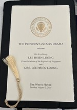OBAMA WHITE HOUSE SINGAPORE LEE HSIEN LOONG PROGRAM GOLD EAGLE SEAL DEMO... - $26.55