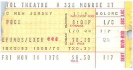 Vintage Poco Ticket Stub November 14 1975 Capitol Theatre Passaic NJ - $34.64