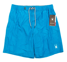 Spyder Swim Blue Geo Print Brief Lined 9&quot; Swim Trunks Board Shorts Men&#39;s XL - £54.48 GBP