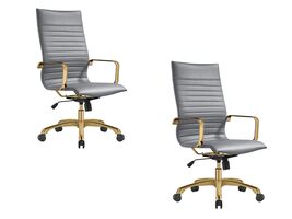 LeisureMod Harris High-Back Task Office Chair - Modern Leather Upholstery with G - $494.31