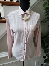Universal Thread Women Pink 100% Cotton Long Sleeve Collared Button Down Shirt S - £16.47 GBP