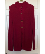 Blair Women&#39;s Rich Red Cardigan Sweater Size L - $368.71 MXN