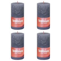 Bolsius Rustic Pillar Candles Shine 4 pcs 130x68 mm Twilight Blue - £15.28 GBP