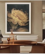 Embroidery hanging painting Golden water lily pattern modern art Restaur... - $399.00
