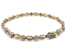 1/3 ct Diamond 7.5in Long Bracelet REAL SOLID 10 k Gold 6.6 g - £581.30 GBP