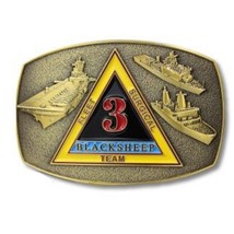 USS ESSEX FST-3 BLACKSHEEP TEAM  3&quot; BELT BUCKLE - £39.95 GBP