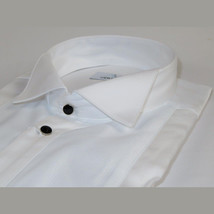 Mens CEREMONIA Tuxedo Formal Shirt 100% Cotton Turkey Slim Fit #stn 13 ATD White image 3