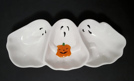 NEW Adorable Halloween Ghost Trio Candy Dish 12&quot; l x 5 1/4&quot; w x 1 1/2&quot; h... - £29.53 GBP