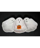 NEW Adorable Halloween Ghost Trio Candy Dish 12&quot; l x 5 1/4&quot; w x 1 1/2&quot; h... - £29.05 GBP