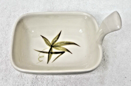 WINFIELD Chowder Bowl MCM Pottery Green Leaf Design Great Shape Bamboo? - $14.36