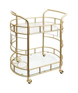 Fitzgerald Bar Cart with Matte Gold Metal Finish, 2-Tiers - €83,32 EUR
