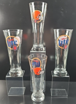 4 Miller Lite Cleveland Browns Pilsner Beer Glasses Set NFL Football Barware Lot - £44.87 GBP