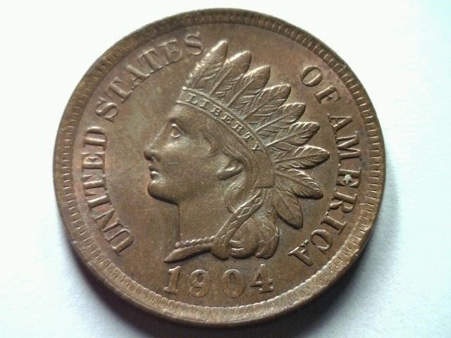 1904 INDIAN CENT PENNY CHOICE UNCIRCULATED / GEM CH. UNC./ GEM RED / BROWN - £75.13 GBP