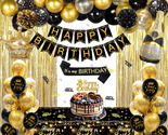 Black and Gold Birthday Decorations for Men Women, Black and Gold Party ... - £24.37 GBP