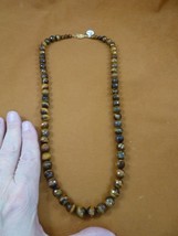 (v310-c) 21&quot; long 10mm faceted Brown tiger eye beaded Necklace fashion JEWELRY - £66.16 GBP