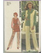 Simplicity 6604 - Blouse, Flared Pants Vest Mini Dress - Vintage Size 14... - £3.14 GBP