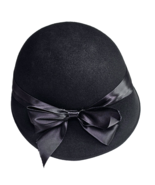 Vintage Ruth Alan Designs Doeskin Felt 100% Wool Dress Hat Fedora Black ... - £41.99 GBP