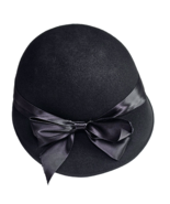 Vintage Ruth Alan Designs Doeskin Felt 100% Wool Dress Hat Fedora Black ... - $52.99