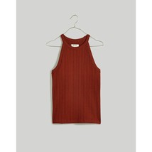 Madewell Womens Ribbed Cutaway Crewneck Tank Stained Mahogany Brown S - £15.00 GBP