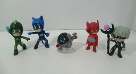 PJ Masks toy figures lot Catboy Robot Luna Girl Gekko Owlette cake topper - £16.04 GBP