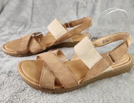 BOC Sandals Womens Size 11M Tan Faux Suede Beach Casual Slingback Strapp... - £29.99 GBP