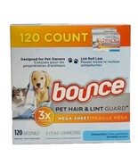 Bounce Pet Hair &amp; Lint Guard Mega Dryer Sheets Unscented 120 Count - $465.08 MXN