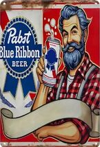 Pabst Blue Ribbon Beer Retro Vintage Sign 8x12 inches  Mancave Garage o - $452.20 MXN