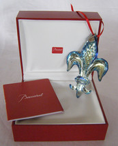 Baccarat Lead Crystal Mirrored Blue Fleur Des Lys Ornament + Presentation Box + - £114.74 GBP