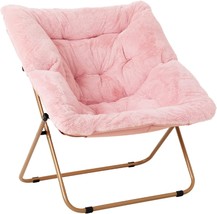 Tiita Saucer Chair, Soft Faux Fur Oversized Folding Accent, And Dorm Rooms. - £77.84 GBP