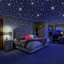 Glow In The Dark Stars For Ceiling Or Wall Stickers - Glowing Wall Decals Sticke - £18.87 GBP