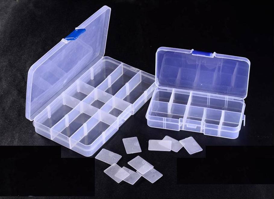 Plastic Box 24/15/10 Grid Adjustable Organizer Jewelry Bead Storage Cont... - $5.38+