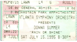 Vintage Donna Summer Ticket Stub Juillet 15 1995 Atlanta Géorgie - £38.18 GBP