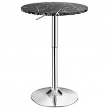 360?° Swivel Cocktail Pub Table with Sliver Leg and Base-Black - Color: ... - $2,597.95 MXN