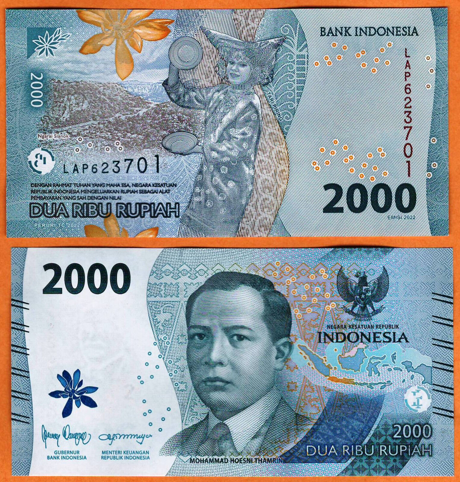 Primary image for INDONESIA 2022 UNC 2000 Rupiah Banknote Money Bill P- W163 National Heroes Issue