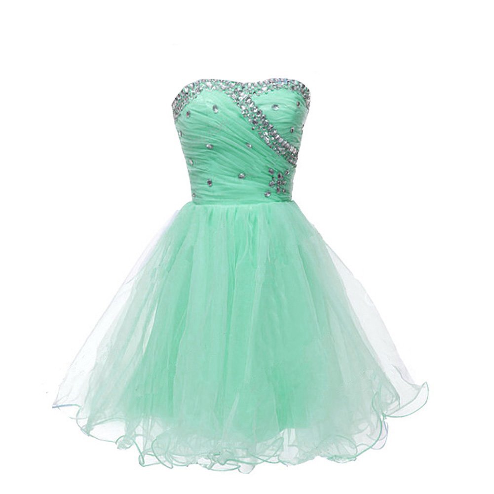 Kivary Women's Sweetheart Short Crystals Prom Homecoming Dresses Mint US 6