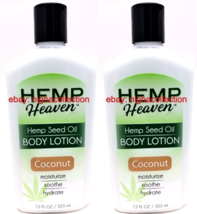 Lot 2x Hemp Heaven Coconut Hemp Seed Oil Body Lotion Moisturize &amp; Hydrate Usa - £16.35 GBP