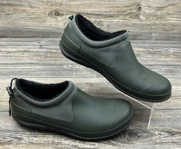 Hunter Mens Green Insulated Slip-On Sherpa Fleece Lined Shoes Rain/Muck Size 13 - £46.84 GBP