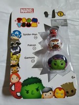 New Disney Marvel Tsum Tsum 3 Pack Series 1 Spider-Man + Falcon + Gamora Figures - £9.16 GBP