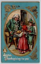 Thanksgiving Greetings Children Dinner Peg Legged Man Postcard V22 - £3.95 GBP