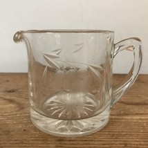 Vtg Antique Clear Crystal Glass Etched Carved Grapes Creamer Milk Pitche... - £22.53 GBP